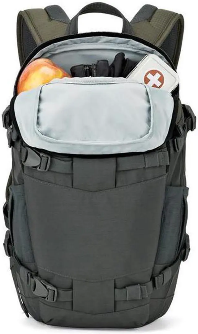 Alt view image 3 of 12 - Lowepro Flipside Trek BP 250 AW Backpack for DSLR & 1-2 Lenses, Gray/Dark Green
