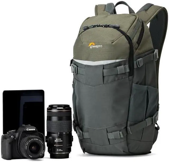 Alt view image 5 of 12 - Lowepro Flipside Trek BP 250 AW Backpack for DSLR & 1-2 Lenses, Gray/Dark Green