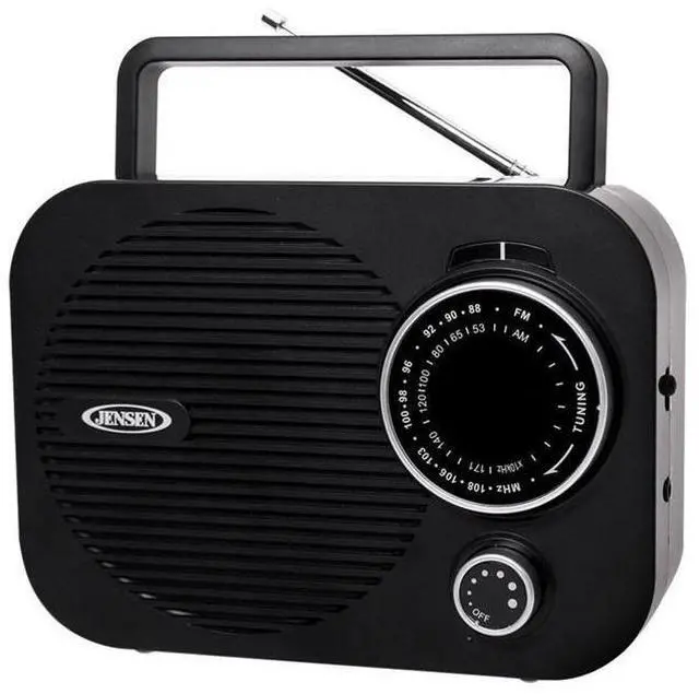 Alt view image 2 of 9 - JENSEN Portable AM/FM Radio w/ Aux jack (black) MR-550-BK