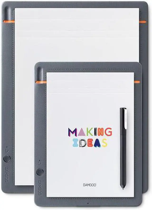Alt view image 3 of 14 - Wacom Bamboo Slate CDS610S Smartpad A5 (Half Letter Size) / Small Notepad with Digitization Technology incl. Stylus with Ballpoint Pen / Compatible with Android and Apple