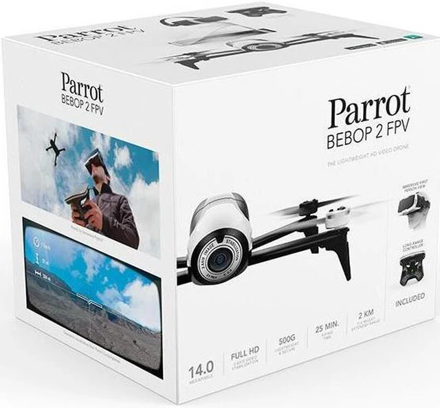 Alt view image 7 of 14 - Parrot Bebop 2 White with SKC2 and FPV Glasses - White Bebop 2 White with SKC2 and FPV Glasses