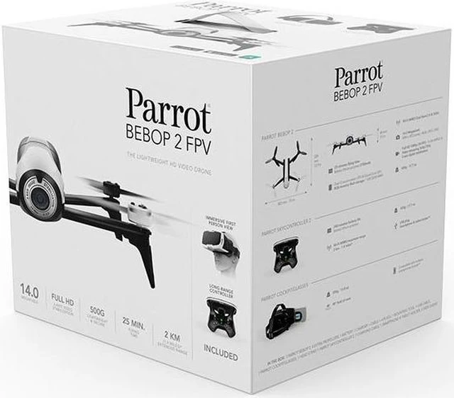 Alt view image 8 of 14 - Parrot Bebop 2 White with SKC2 and FPV Glasses - White Bebop 2 White with SKC2 and FPV Glasses