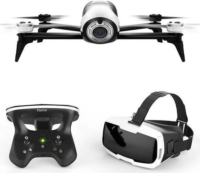 Alt view image 6 of 14 - Parrot Bebop 2 White with SKC2 and FPV Glasses - White Bebop 2 White with SKC2 and FPV Glasses