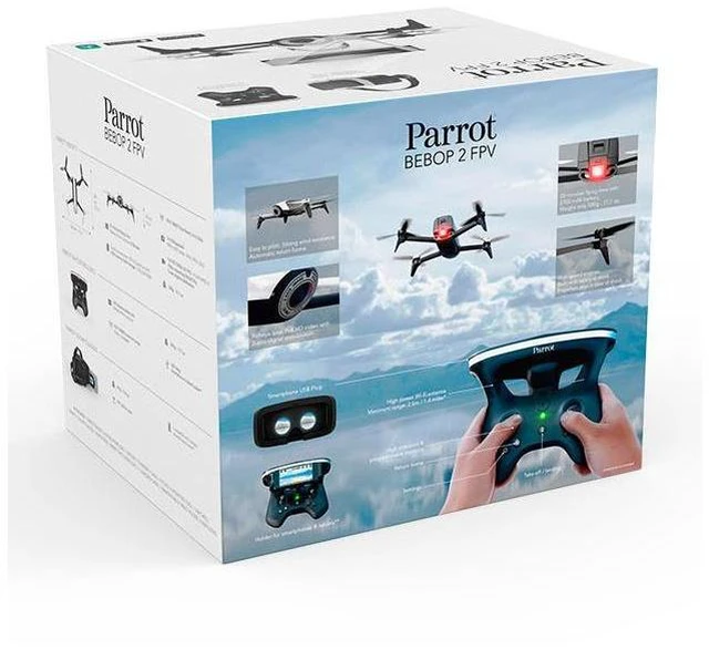 Alt view image 9 of 14 - Parrot Bebop 2 White with SKC2 and FPV Glasses - White Bebop 2 White with SKC2 and FPV Glasses