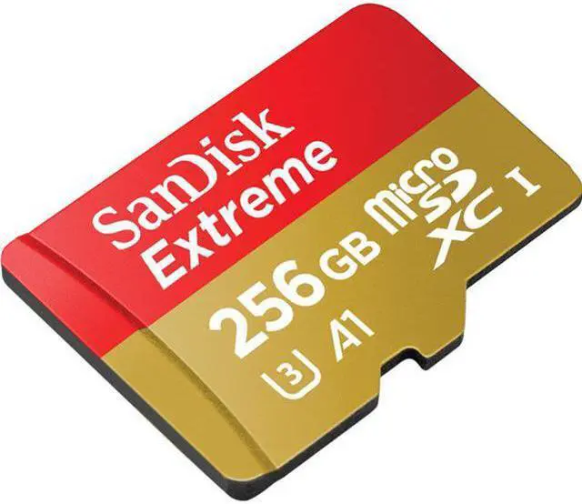 Alt view image 2 of 4 - SanDisk 256GB Extreme microSDXC Class 10 U3 Memory Card #SDSQXAO-256G-AN6MA
