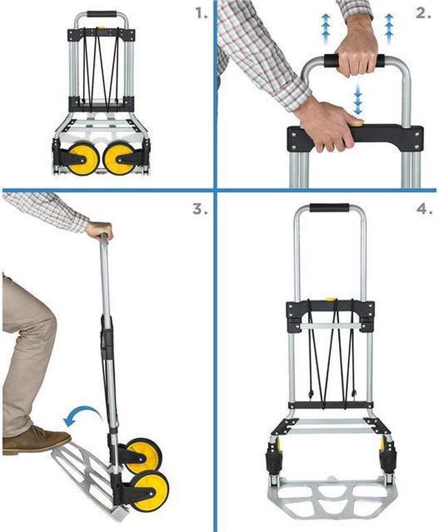 Alt view image 10 of 19 - Mount-It! Folding Hand Truck and Dolly with Telescoping Handle | 264 Lb Capacity