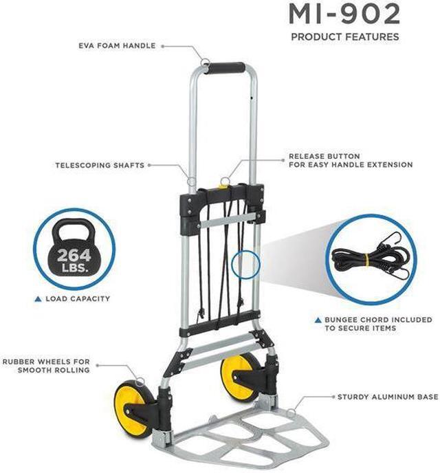 Alt view image 12 of 19 - Mount-It! Folding Hand Truck and Dolly with Telescoping Handle | 264 Lb Capacity
