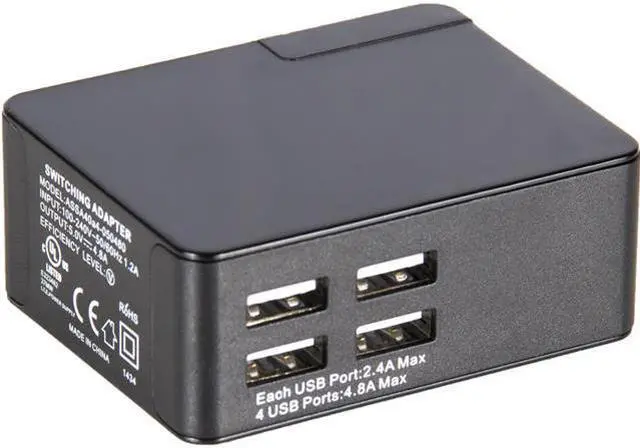 Alt view image 2 of 9 - Listen Technologies LA-423 4-Port USB Charger, Black #LA-423-01