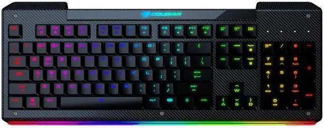 Alt view image 12 of 14 - Cougar Aurora S Gaming Keyboard with Carbonlike Design and Multicolor Lighting
