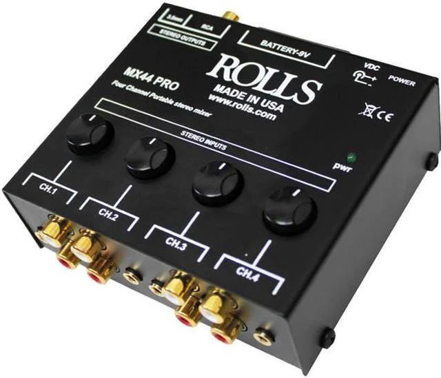 Alt view image 2 of 7 - Rolls MX44 PRO 4 Channel Stereo Mixer