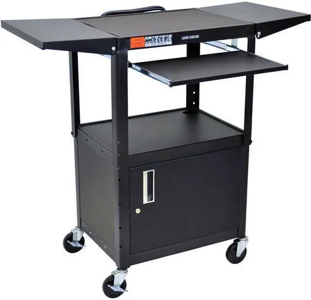 Alt view image 6 of 10 - Luxor AVJ42KBCDL Adjustable Height Cart