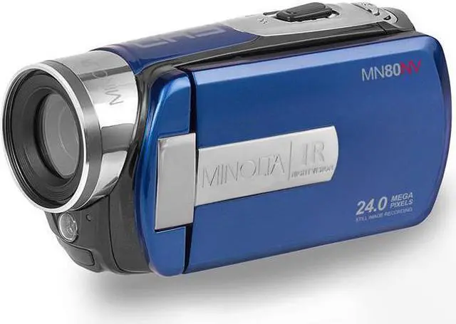 Alt view image 4 of 13 - Minolta MN80NV 1080p Full HD 24MP Digital IR Night Vision Camcorder, Blue
