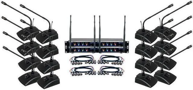Alt view image 2 of 6 - VocoPro Digital-Conference-12 Sixteen Channel UHF Wireless Conference Microphone System