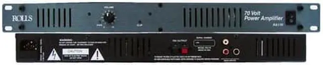Alt view image 6 of 9 - Rolls RA170 Rack Mount 70V 70 Watt 1U Power Amplifier