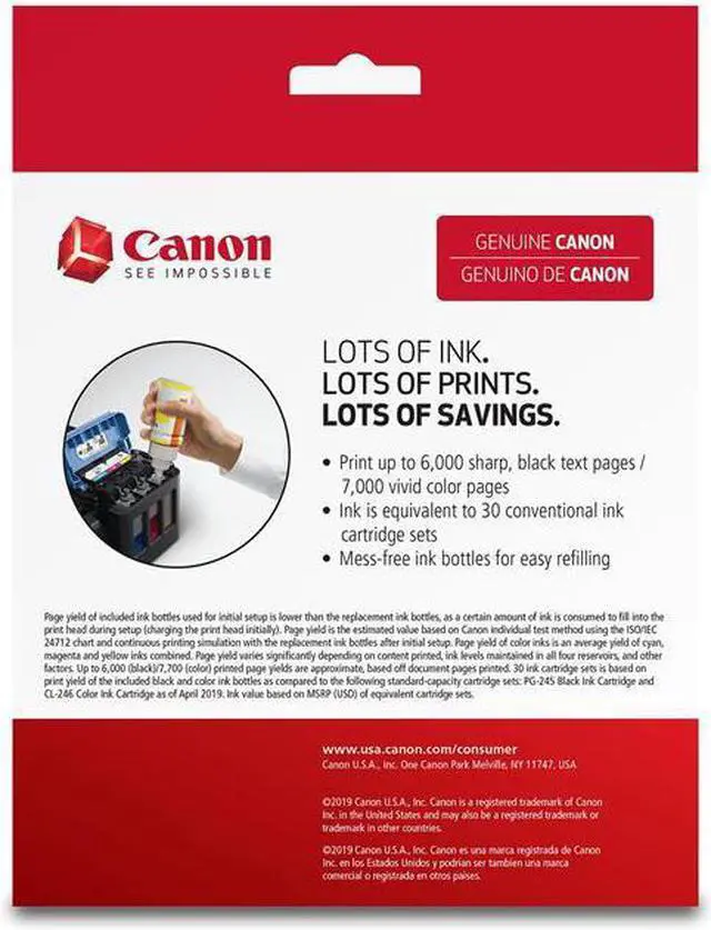Alt view image 2 of 6 - Canon GI-290 Cyan/Magenta/Yellow Ink Bottle Value Pack #1596C005