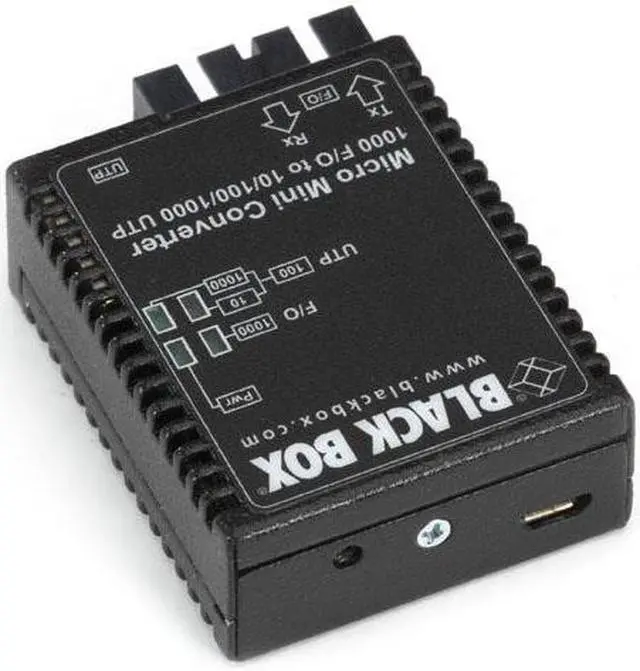 Alt view image 2 of 7 - Micro Mini Media Converter, 10-/100-/1000-Mbps Copper to 1000-Mbps Duplex Fiber, Multimode, 850-nm, 0.5 km, SC