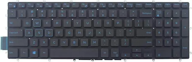 Main image of New US Blue Font English Backlit Laptop Keyboard (Without palmrest) Replacement for Dell G3 15 3500 G5 15 5500 G5 SE 5505 Light Backlight