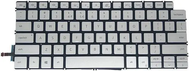 Main image of New US Silver English Backlit Laptop Keyboard (without palmrest) for Dell Inspiron 13 7000 2-in-1 7391 13-7391 Light Backlight
