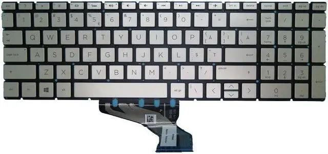Main image of New US Silver English Backlit Laptop Keyboard (without palmrest) for HP ENVY X360 15Z-DS100 15-DS1003CA 15-DS1010NR 15-DS1010WM 15-DS1063CL 15-DS1077NR 15-DS1083CL 15-DS1086NR 15-DS1097NR