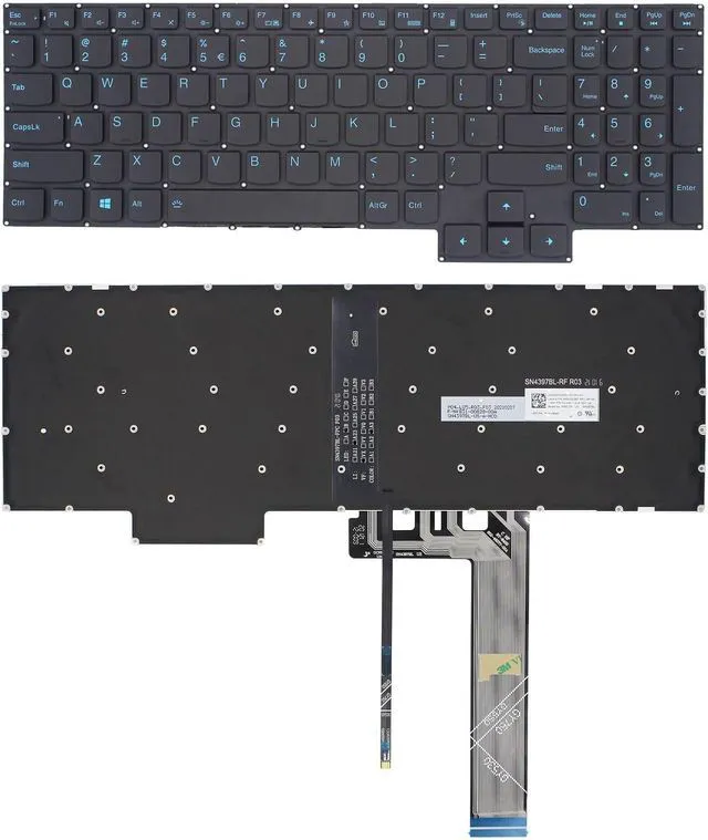 Main image of New US Blue English Backlit Laptop Keyboard (Without palmrest) for Lenovo Legion 5-17ACH6 5-17ACH6H 5-17ITH6 5-17ITH6H Light Backlight