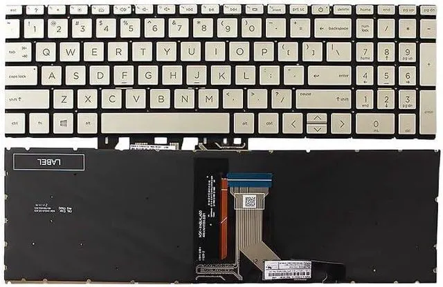 Main image of New US Silver English Backlit Laptop Keyboard (Without palmrest) for HP Pavilion 15-EH 15Z-EH000 15-EH0008CA 15-EH0010NR 15-EH0015CL 15-EH0050WM 15-EH0085NR