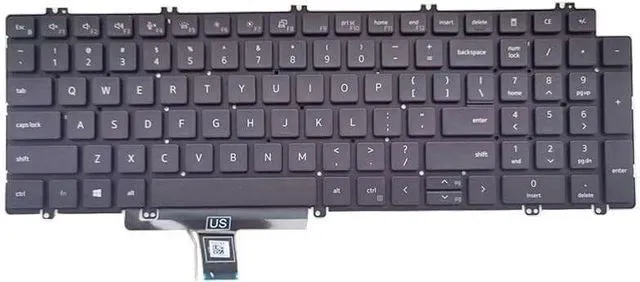 Main image of New US Black English Backlit Backlight Laptop Keyboard (Without palmrest) for Dell Precision 7780 7680 3581