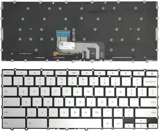 Main image of New US Silver English Backlit Laptop Keyboard (Without palmrest) for ASUS Chromebook C434 C434T C434TA C434TA-DSM4T Light Backlight