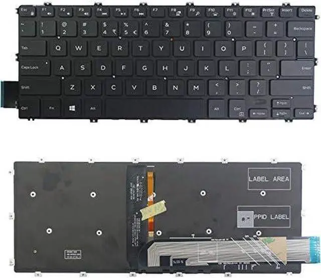 Main image of New US Black English Backlit Laptop Keyboard (Without palmrest) for Dell Inspiron P76F P76F001 P77F P77F001 Light Backlight