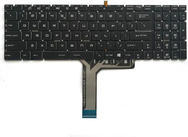 Main image of New US Black English Backlit Laptop Keyboard (Without palmrest) for MSI GE62VR 6RF GE62VR 7RF Apache Pro Light Backlight