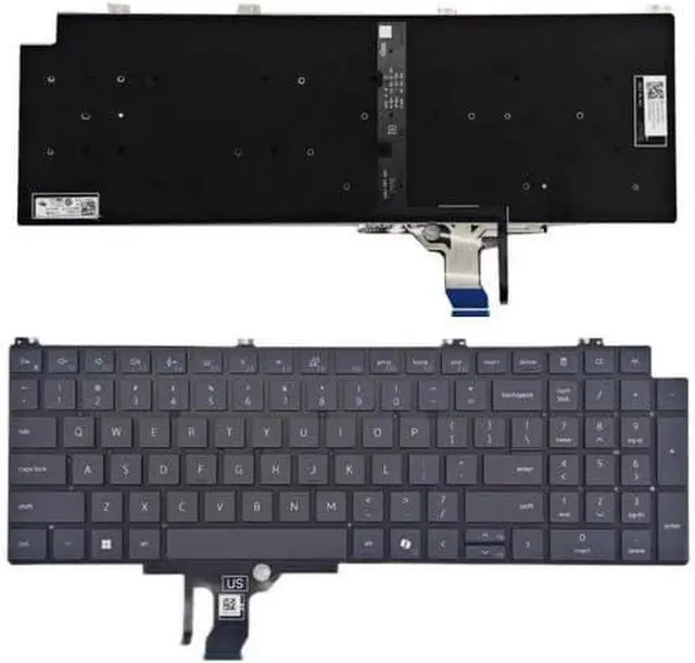 Main image of New US Gray English Backlit Laptop Keyboard (Without palmrest) for Dell Pro 16 PC16250 PC16255 PB16250 P/N: 0Y41W2 0C98PJ
