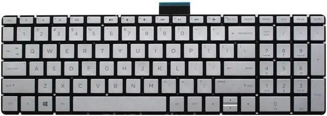 Main image of US Silver English Keyboard (Without Frame) Replacement for HP Pavilion 15-CW 15-CW0001CY 15-CW0002CY 15-CW0003CY 15-CW0004CY 15-CW0005CY 15-CW0006CY 15-CW0007CA 15-CW0007CY 15-CW0008CY 15-CW0017CA