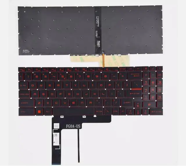 Main image of New US Red English Backlit Laptop Keyboard (Without palmrest) for MSI Bravo 15 B5DD Bravo 15 B5ED MS-158K Light Backlight