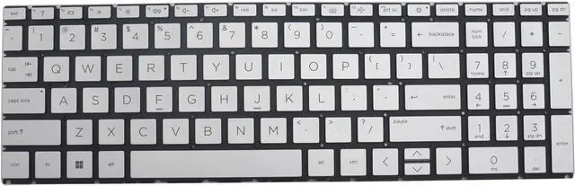 Main image of New US Silver English Backlit Keyboard (Without palmrest) for HP Pavilion 15-ER 15-ER0010NR 15-ER0095NR 15-ER0125OD 15T-ER000 15-ER0010CA 15-ER0020CA 15-ER0051NR 15-ER0056CL 15-ER0075NR 15-ER0077NR