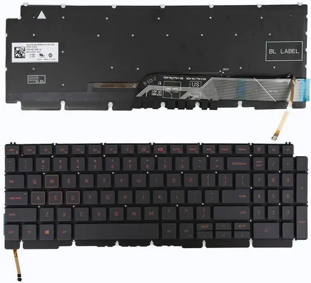 Main image of New US Red English Backlit Laptop Keyboard (Without palmrest) for Dell G15 (5510) G15 (5511) G15 (5515) G15 (5520) Light Backlight