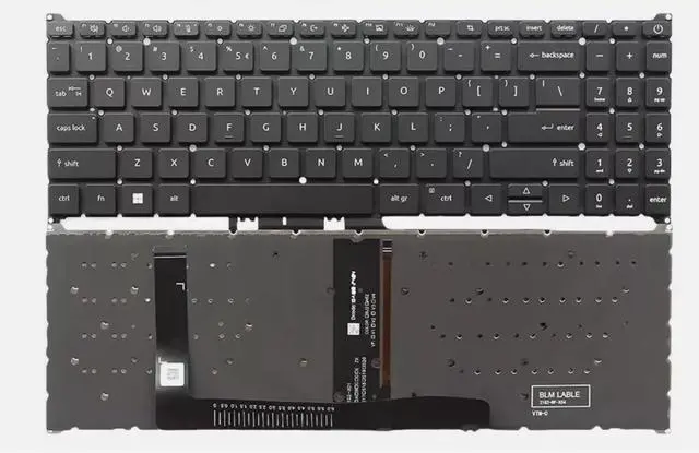 Main image of New US Black English Backlit Laptop Keyboard (Without palmrest) for Acer Aspire A315-24P A315-24PT A315-24PT-R8WV A315-24PT-R5S0 A315-24PT-R90Z Light Backlight