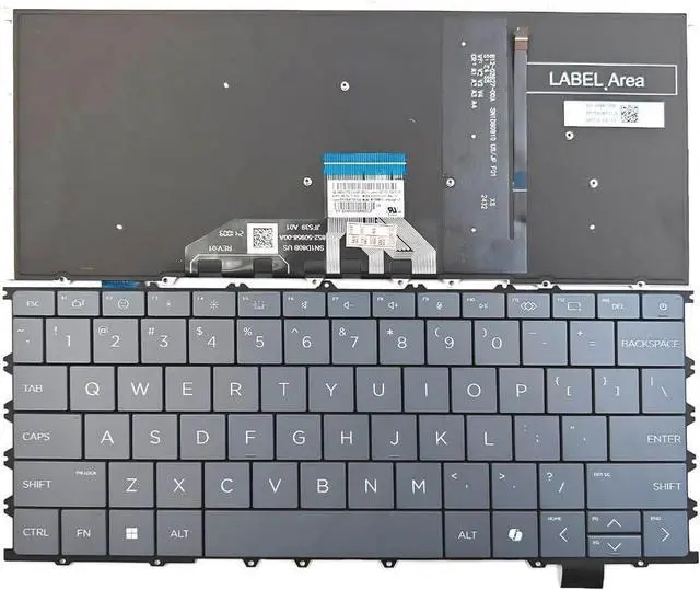 Main image of New US Gray English Backlit Keyboard (Without palmrest) for HP OmniBook X Flip 14-FK 14-FK0033DX 14-FK0047NR 14Z-FK 14Z-FK000 14-FM 14-FM0013DX 14-FM0023DX 14-FM0047NR 14Z-FM
