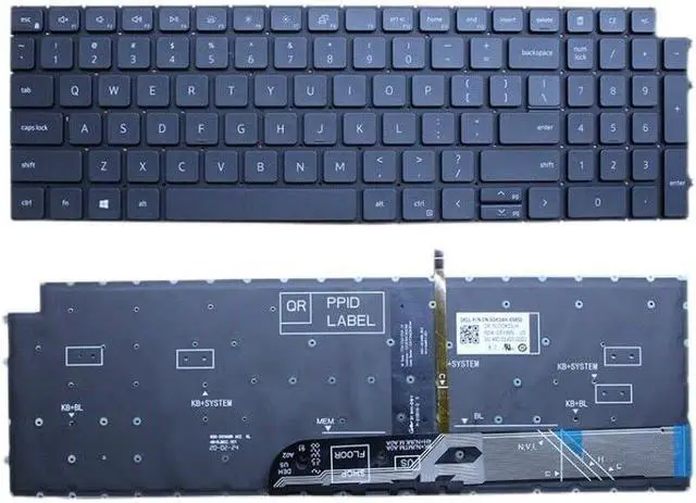 Main image of New US Black English Backlit Laptop Keyboard (Without palmrest) for Dell 15.6" inch Latitude 3520 Vostro 5510 5515 7510