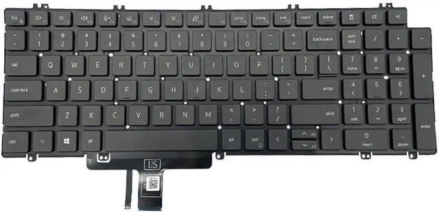 Main image of New US Black English Backlit Backlight Laptop Keyboard (Without palmrest) for Dell Latitude 5530 5531 Precision 3570 3571