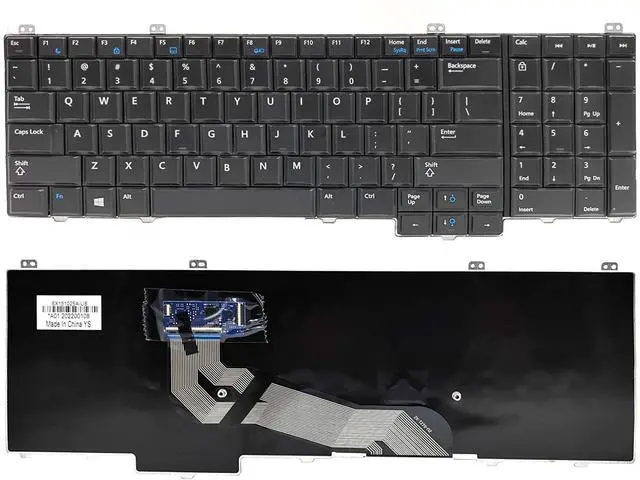 Main image of New Laptop Keyboard Replacement for Dell Latitude E5540 PN: 4RNXY 04RNXY 0ND8V6 ND8V6 PK130WR1A00 NSK-LEBUC 01 PK130WR4A05 SG-61601-XUA PK130WR4A00 US Layout Black Color NO Pointer NO Backlit