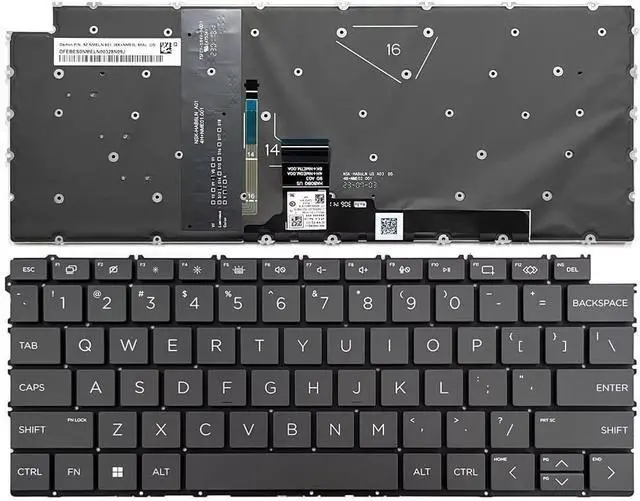Main image of New US Black English Backlit Laptop Keyboard (Without palmrest) for HP Spectre 16-AA 16-AA0000CA 16-AA0013DX 16-AA0023DX 16-AA0047NR 16-AA0010CA 16-AA0097NR