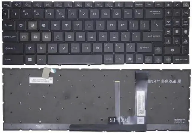 Main image of New US Black English Backlit Laptop Keyboard (Without palmrest) for MSI MS-15P2 MS-15P3 MS-17S3 MS-17T2 MS-17T3 MS-1841