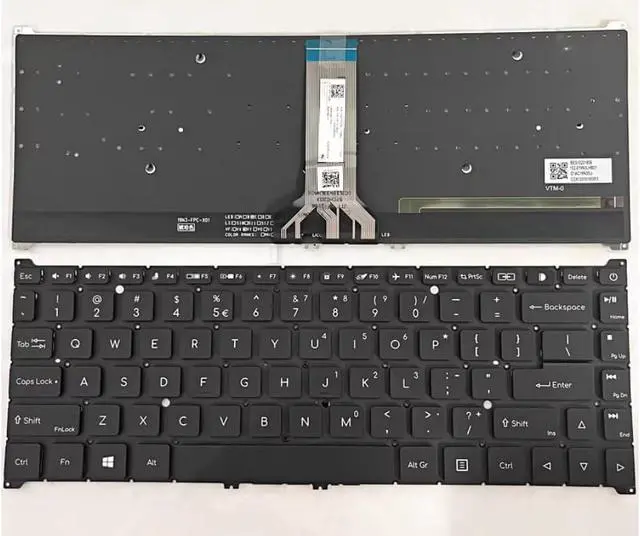 Main image of New US Black English Backlit Laptop Keyboard (Without palmrest) Replacement for Acer ConceptD CC314-72 CC314-72G CC314-72P CC314-73 CC314-73G CC314-73P