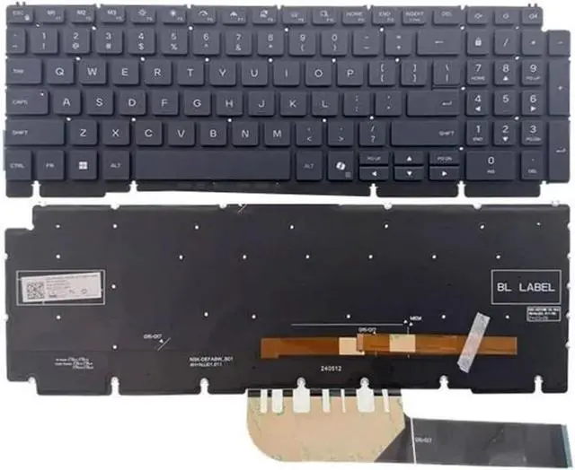 Main image of New US Black English RGB Backlit Laptop Keyboard (Without palmrest) Replacement for Dell Alienware 16 Aurora AC16250 16X Aurora AC16251