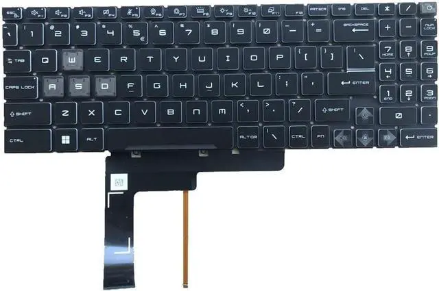 Main image of New US Black English Backlit Laptop Keyboard (Without palmrest) for MSI Modern 15 B12HW B5M B7M MS-15H2 MS-15HK