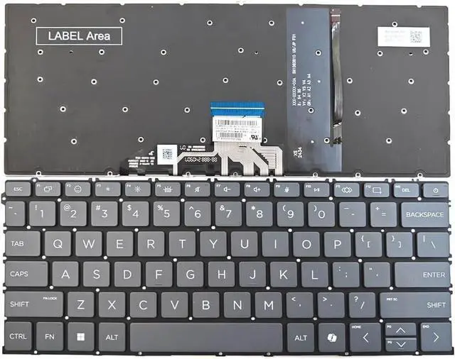 Main image of New US Gray English Backlit Keyboard (Without palmrest) for HP OMNIBOOK X 14-FE 14-FE0000CA 14-FE1048NR 14-FE1XXX 14-FE100 14-FE1003DX 14-FE0013DX 14-FE0058NR 14-FE0057NR 14-FE0003CA 14-FE0008CA