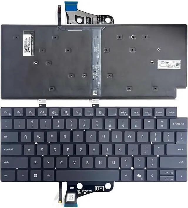 Main image of New US Black English Backlit Laptop Keyboard (Without palmrest) for Dell Pro 13 Plus PB13250 PB13255 P194G P195G