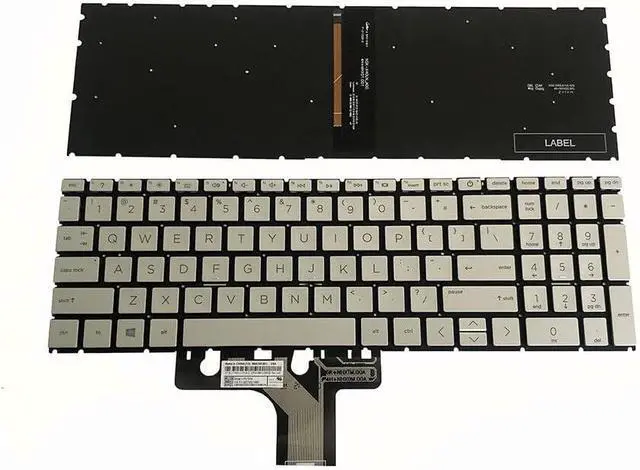 Main image of New US Silver English Backlit Laptop Keyboard (Without palmrest) for HP 17-CN 17-CN0003CA 17-CN0008CA 17-CN0020CA 17-CN0020NR 17-CN0XXX 17-CN0001CY 17-CN0001DS 17-CN0002CY