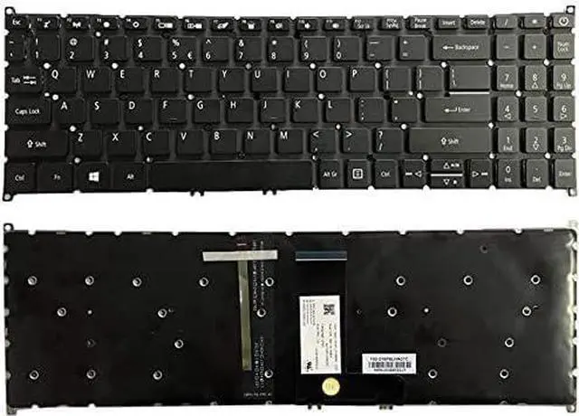Main image of New US Black English Backlit Laptop Keyboard (Without palmrest) for Acer Aspire 5 A515-44 A515-44G A515-45 A515-45G A515-46
