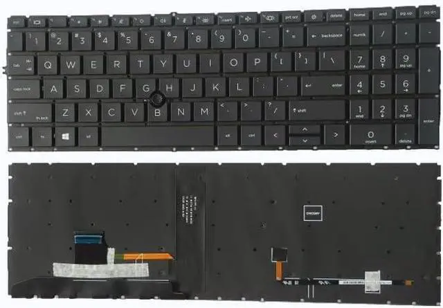 Main image of New US Black English Backlit Laptop Keyboard (Without palmrest) for HP EliteBook 750 G7 G8 / EliteBook 755 G7 G8 Light Backlight