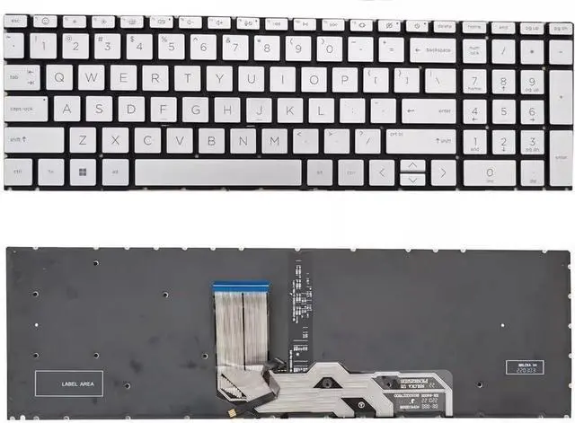 Main image of New US Silver English Backlit Laptop Keyboard (Without palmrest) for HP Envy 17-CW 17-CW1023CL 17-CW1097NR 17-CW1087NR 17-CW0023DX 17-CW0097NR 17-CW1003CA 17-CW1000CA 17T-CW100